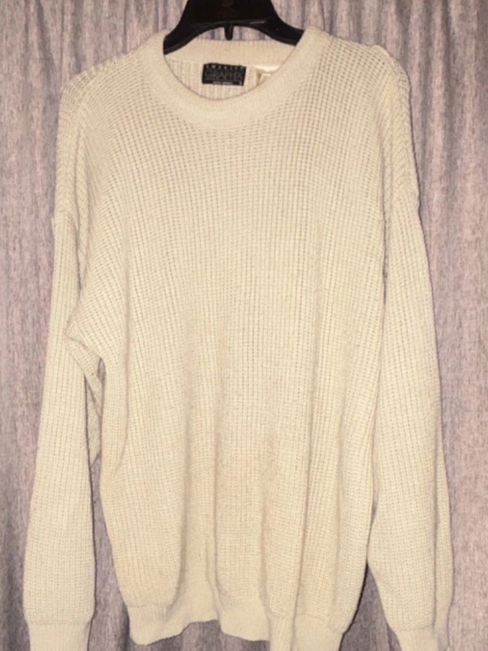 Classic Men's Cream Crewneck Sweater